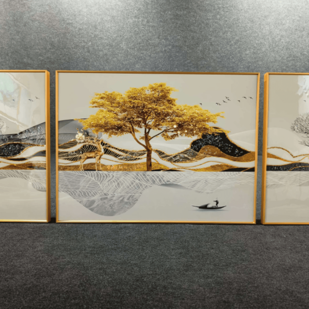 Modern Crystal Painting Set of 3 Style 15